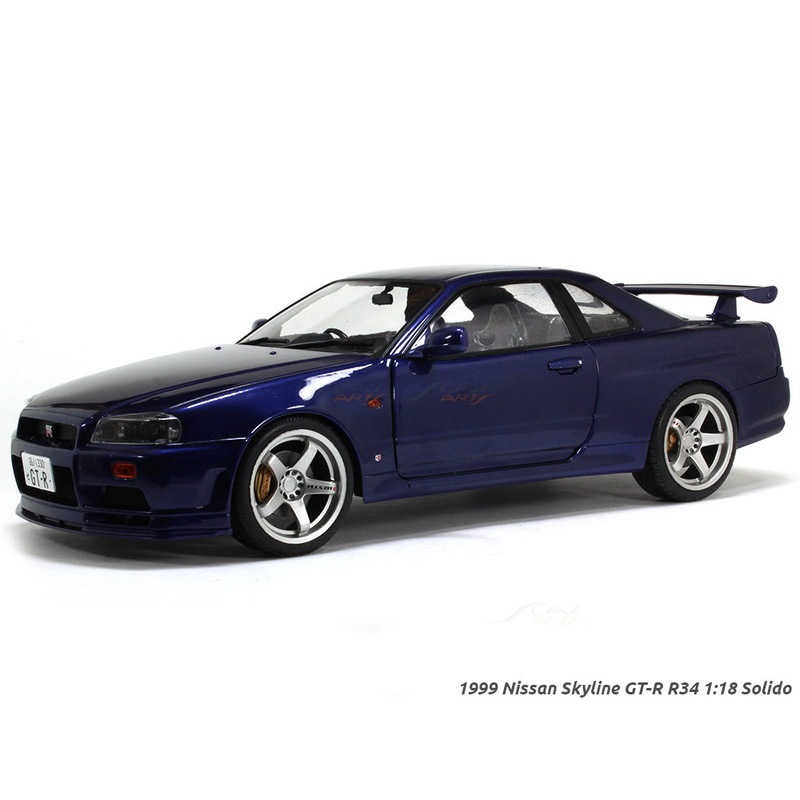 1999 Nissan Skyline GT-R R34 midnight purple 1:18 Solido diecast Scale Model car