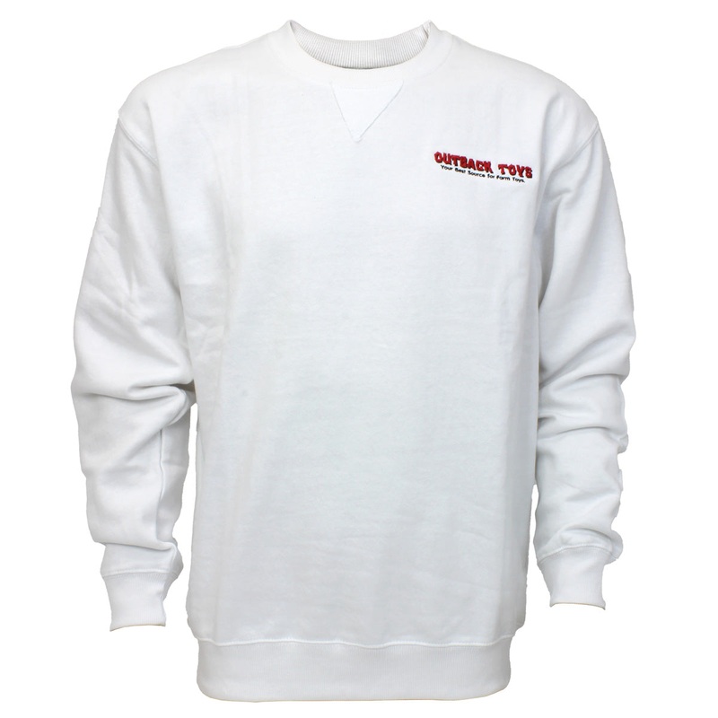 Men's Outback Toys Logo White Starting Point Solid Fleece Crew Neck Sweatshirt 2X-Large