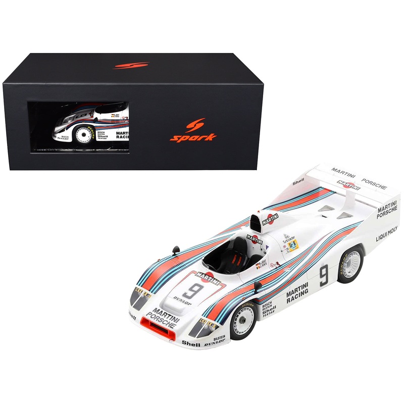 Porsche 908/80 #9 Jacky Ickx - Reinhold Joest "Martini Racing" 2nd Place "24 Hours of Le Mans" (1980) with Acrylic Display Case 1/18 Model Car by Spark