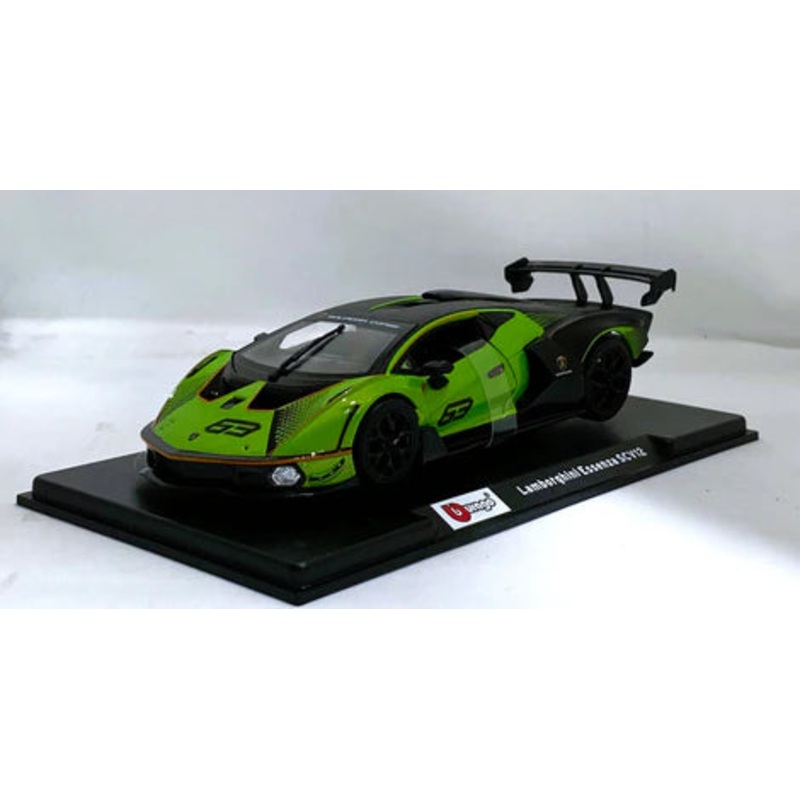 BBURAGO RACING SERIES LAMBORGHINI ESSENZA SCV12 1/24 GREEN DIE CAST MODEL 18-98017