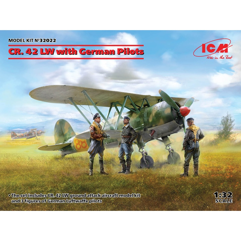 ICM 1/32 German CR-42 LW Ground Attack Aircraft w/ Pilots (3) 32022