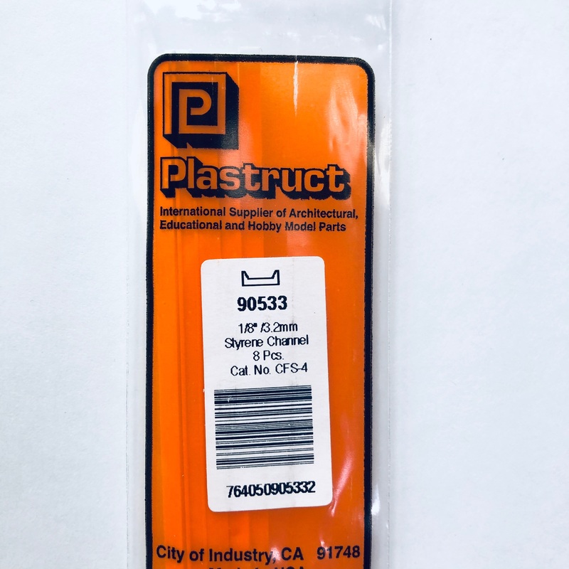 Plastruct 90533 Styrene U Channel 1/8"x 15" (8)