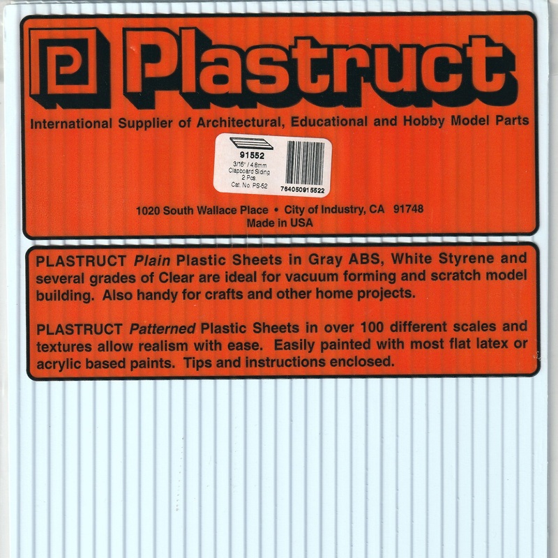 Plastruct 91552 Styrene 3/16" / 4.8mm Clapboard Siding 12"x 7" (2)