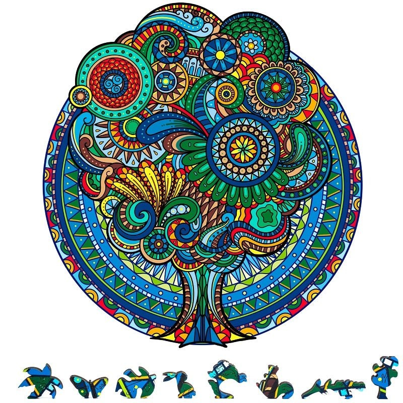 ZenChalet Puzzles - Floral Retro Wooden Puzzle, 200 Pcs