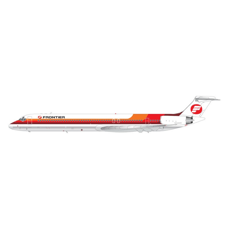 G2FFT1359 | Gemini200 1:200 | MD-80 Frontier Airlines N859HA (S. Bass orange-and-red livery) (upgraded stand)