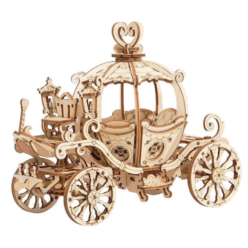 Robotime - Classic 3D Wood Puzzles; Pumpkin Carriage/Cart