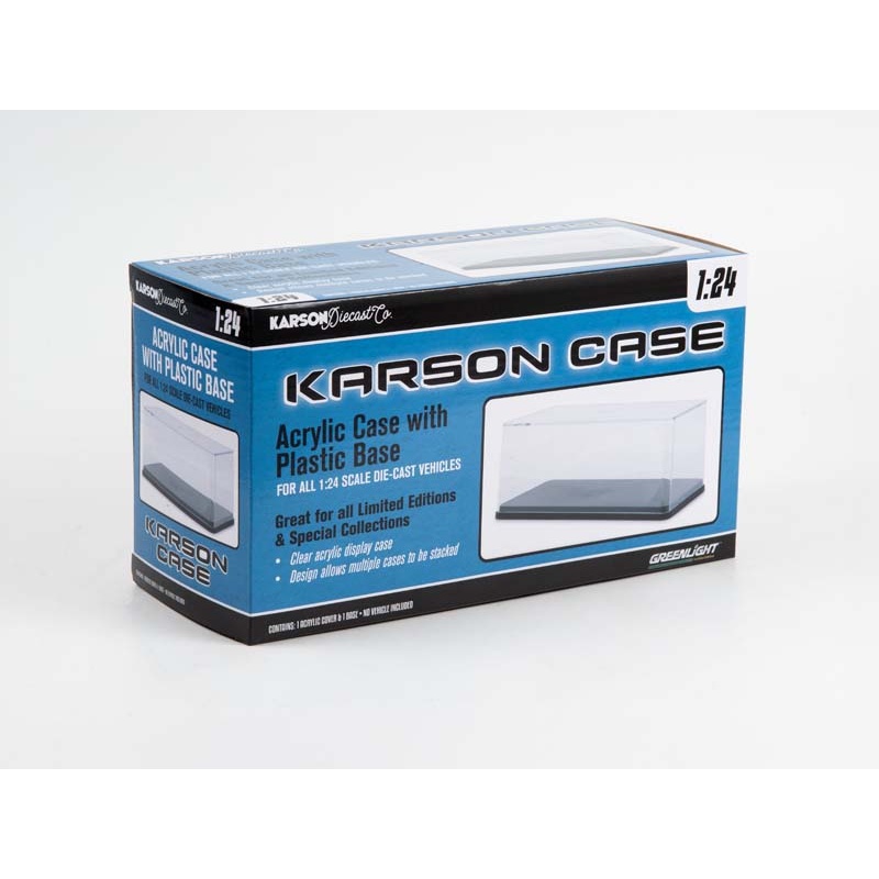 12 PACK - Karson Diecast 1:24 Scale Model Stackable Acrylic Display Cases w/ Plastic Base - KDC20001-12PK