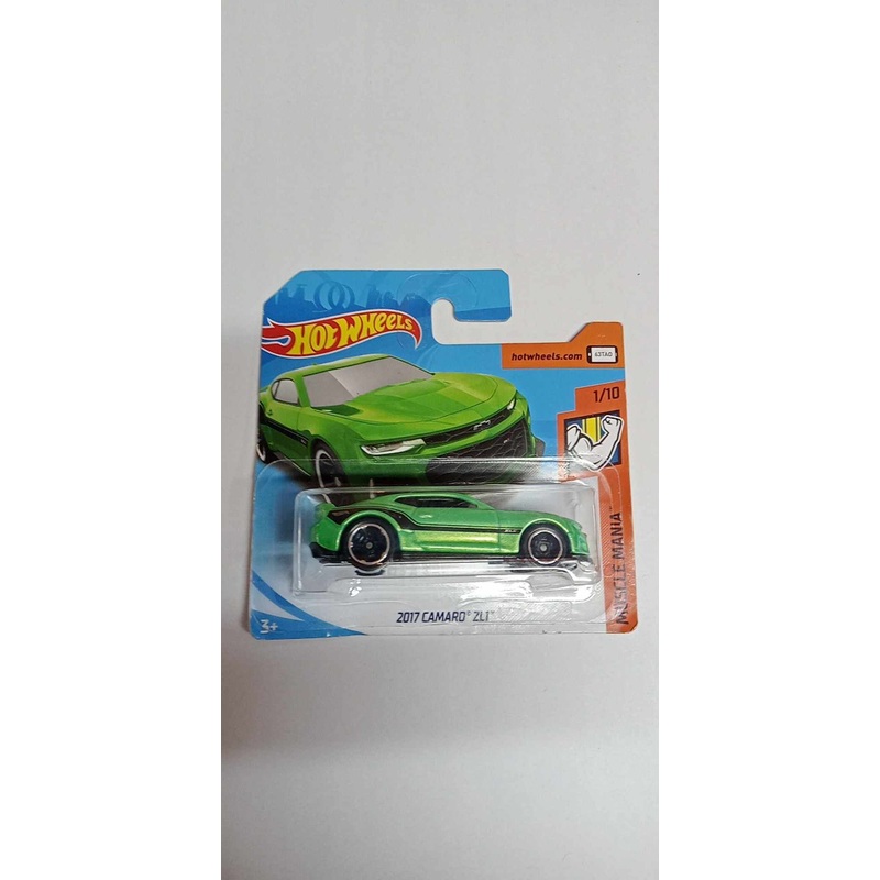 2018 Hot Wheels #188 Muscle Mania 1/10 2017 CAMARO ZL1 -short card (FJX73)