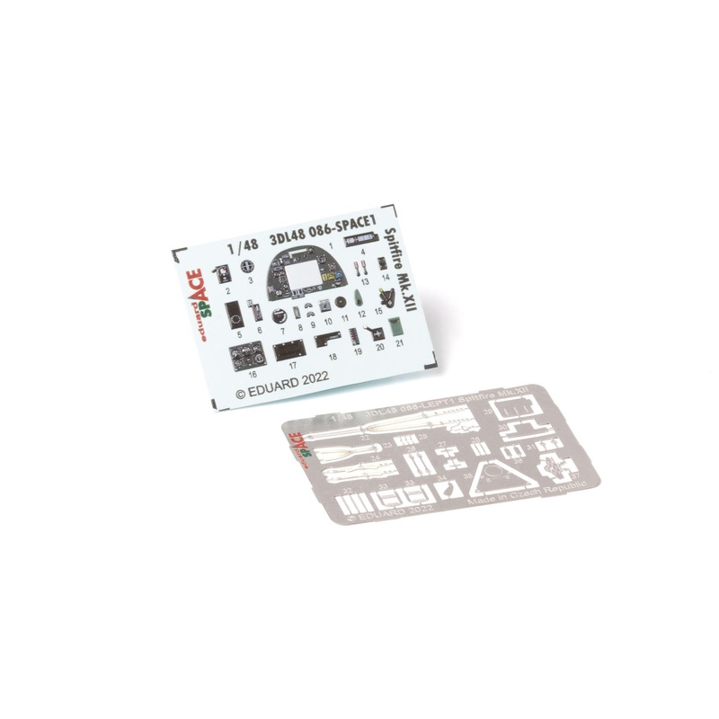 Eduard 3DL48086 1/48 Spitfire Mk.XII Space 3D Decals + Etched Parts