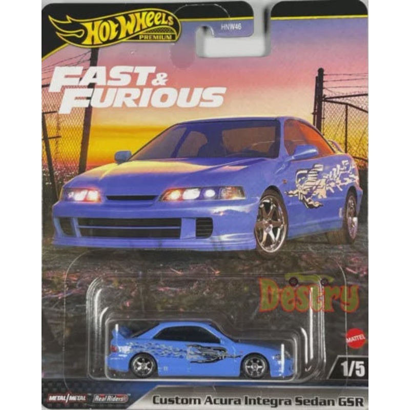 HOT WHEELS PREMIUM CUSTOM ACURA INTEGRA SEDAN GSR 1/5 FAST AND FURIOUS