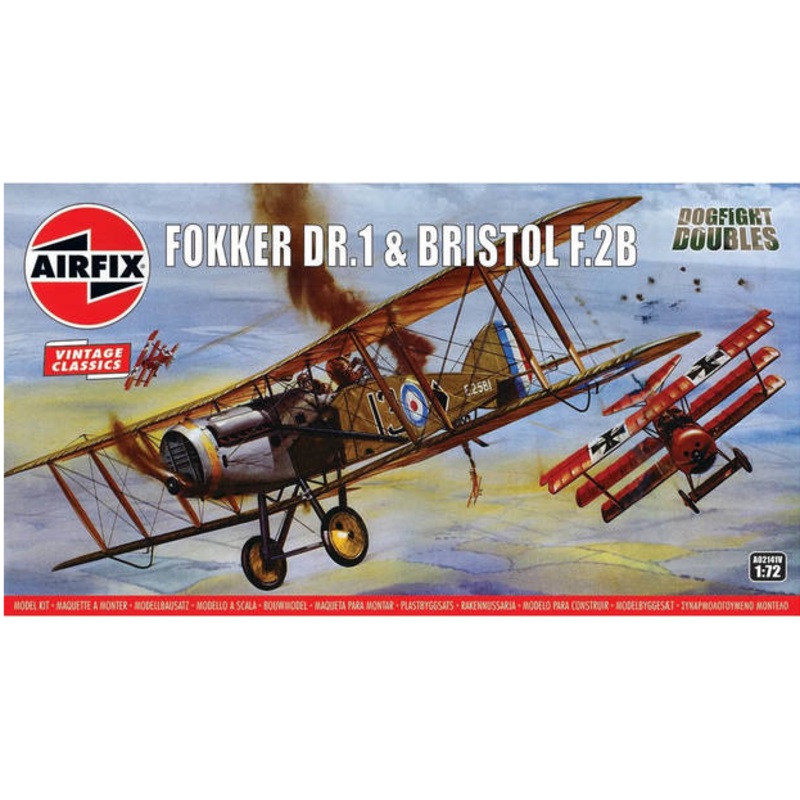 AIRFIX  FOKKER DR1 TRIPLANE & BRISTOL F.2B - DOGFIGHT DOUBLES (A02141V)