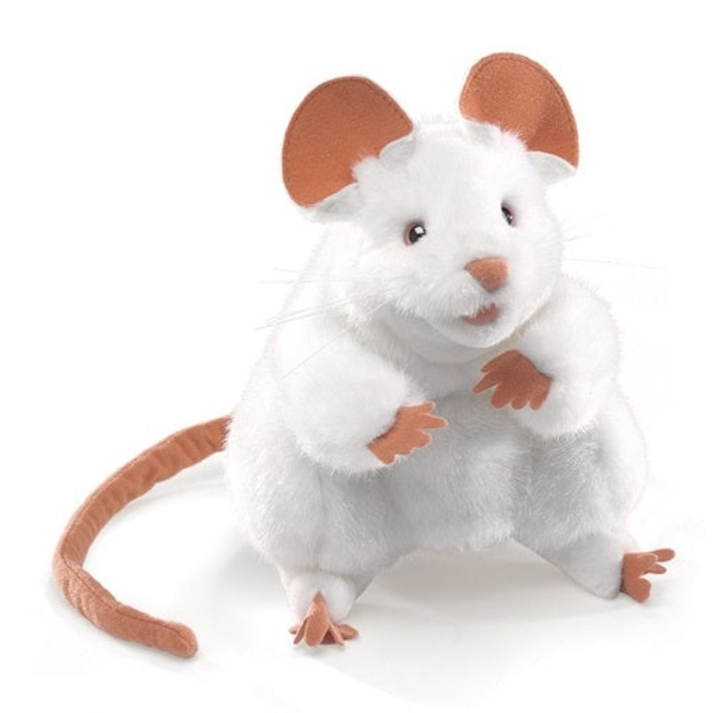 WHITE MOUSE PUPPET (LARGE)