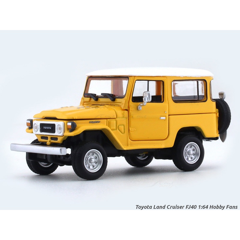 Toyota Land Cruiser FJ40 Yellow White 1:64 Hobby Fans diecast scale model car miniature