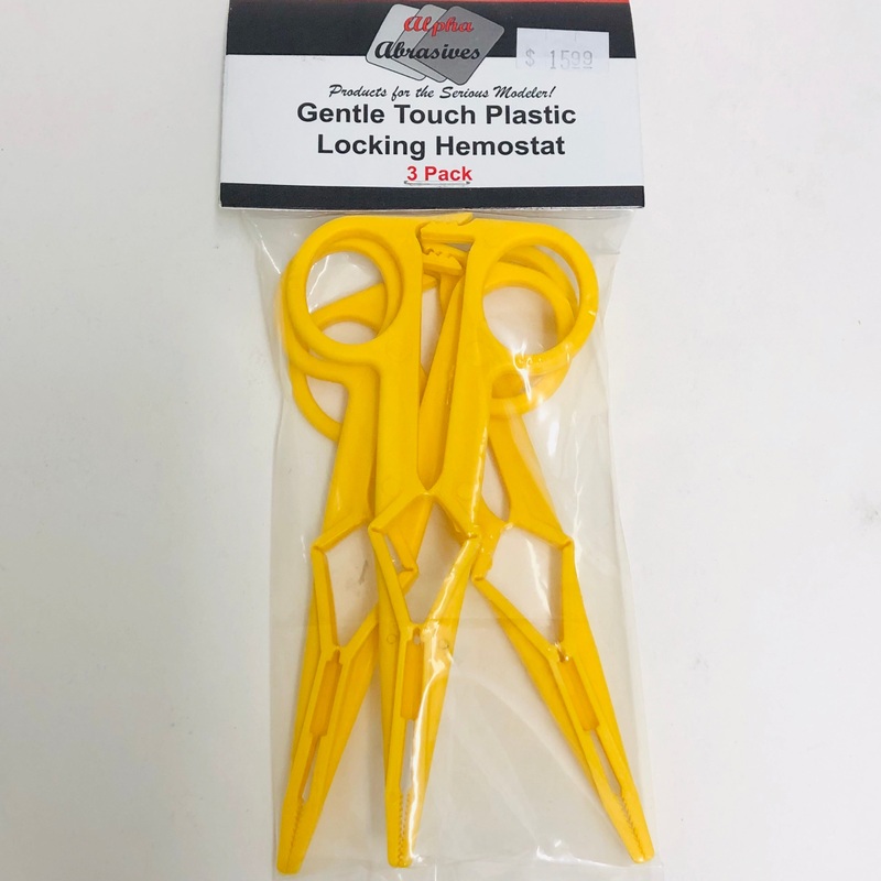 Alpha Abrasives Plastic Locking Hemostat (3 Pack) 5002