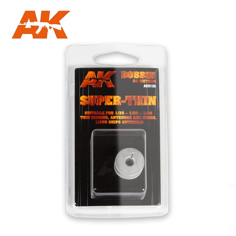 AK Interactive AK9136 Elastic Rigging Super-Thin 0.045 mm for 1:35/1:32/1:8/1:30 - 20m