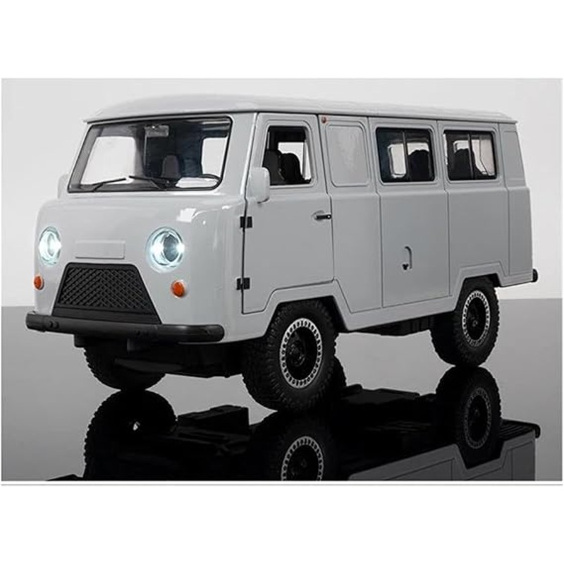 UAZ 31514 VAN 1:18 DIACAST CAR MODEL SR-1811B PULL BACK WITH SOUND & LIGHT (GRAY)