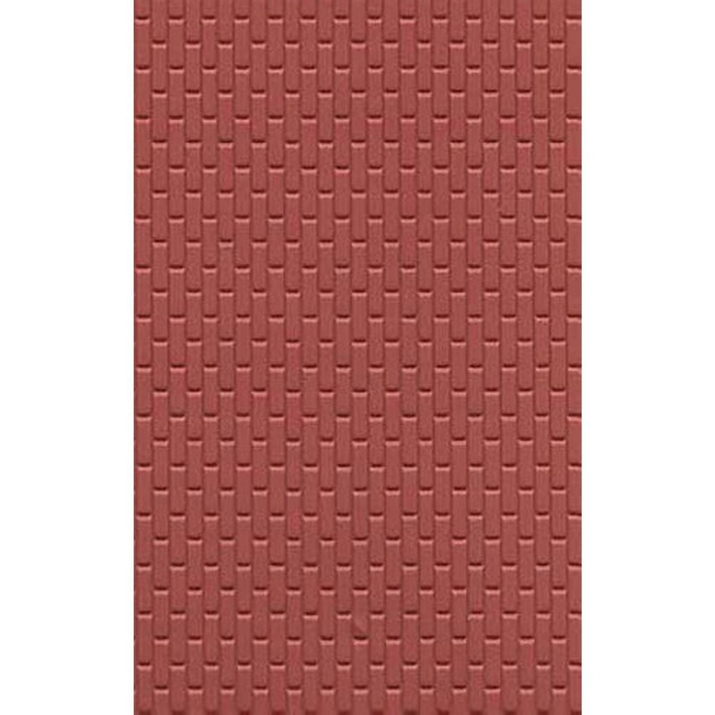 Plastruct 91604 Styrene 1/24 G Red Clay Brick 12"x 7" (2)