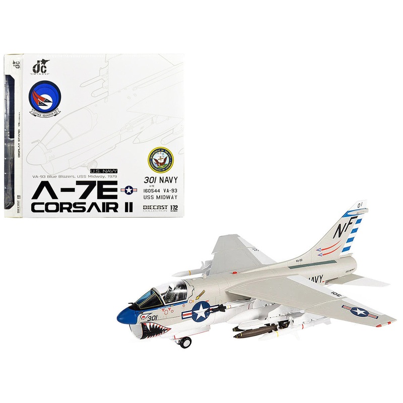 Vought A-7E Corsair II Attack Aircraft "VA-93 Blue Blazers USS Midway" (1979) United States Navy 1/72 Diecast Model by JC Wings