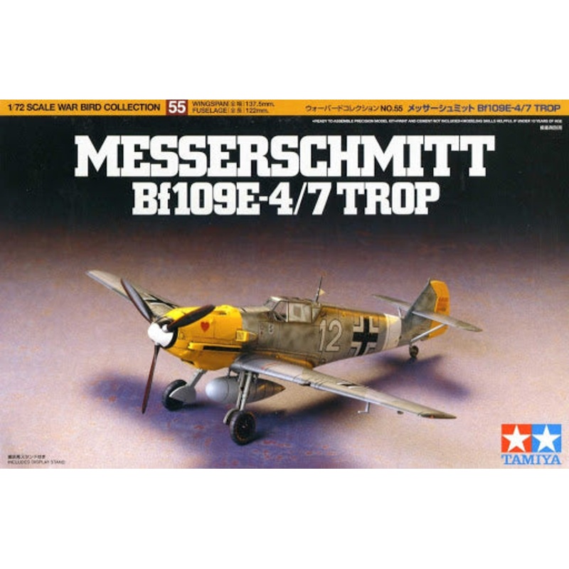 Tamiya 1/72 German Messerschmitt Bf109E-4/7 Trop 60755