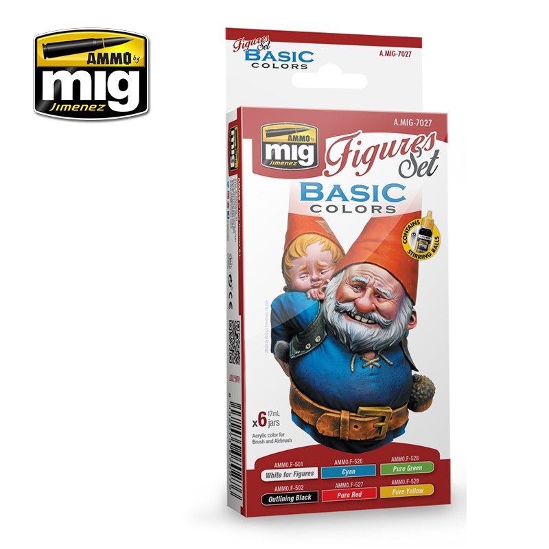 Ammo by Mig AMIG7027 Acrylic Figure Set Basic Colors