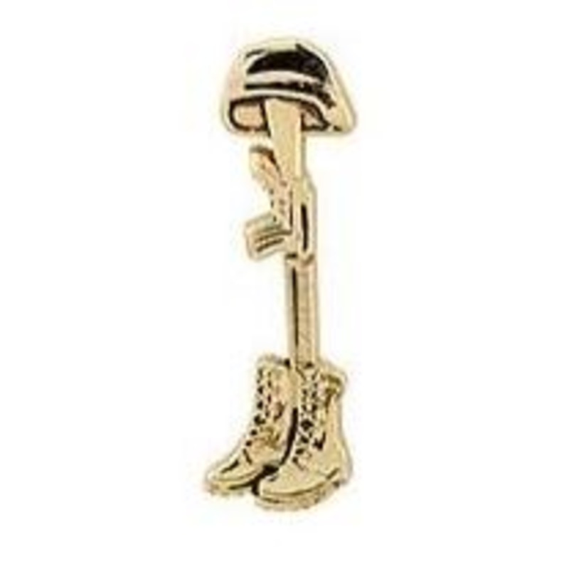 MEMORIAL RIFLE KIA BATTLE CROSS PIN
