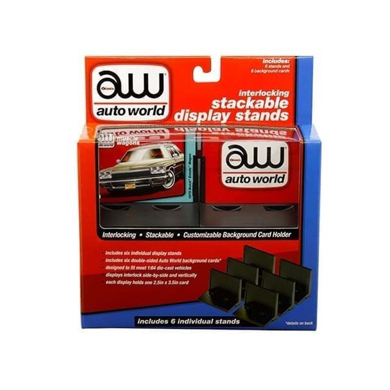 Interlocking Stackable Display Stands for Diecast 1:64 Scale Models - Auto World AWDC017