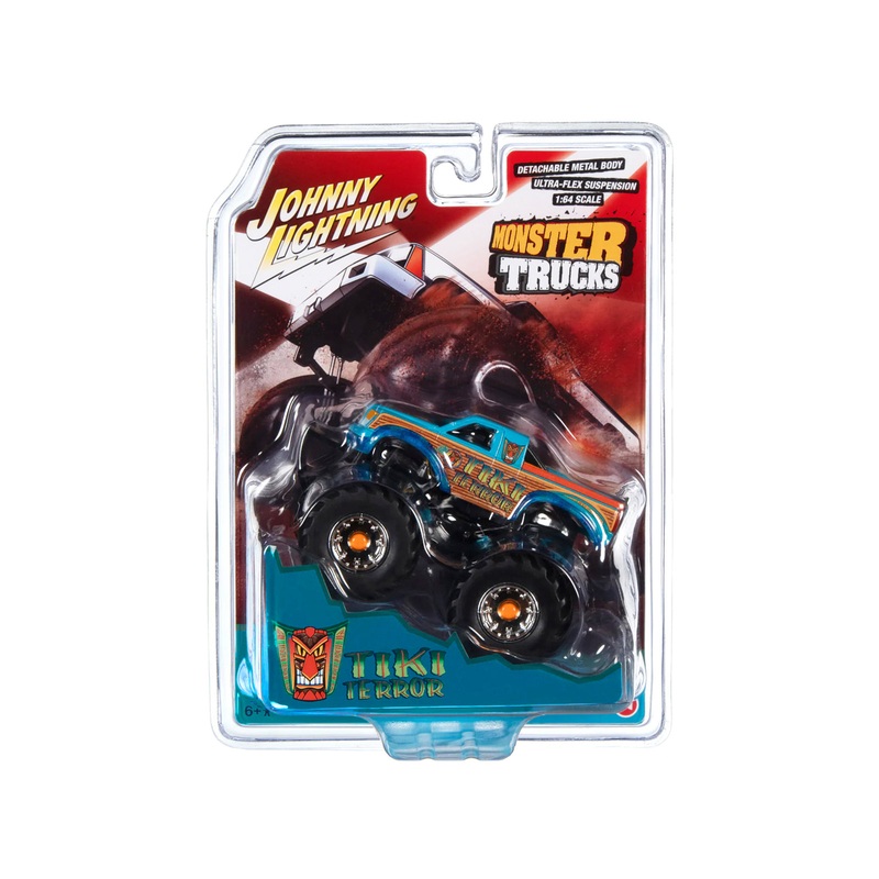 "Tiki Terror" Monster Truck "Who do Voo Doo?" with Black Wheels "Monster Trucks" Series 1/64 Diecast Model by Johnny Lightning