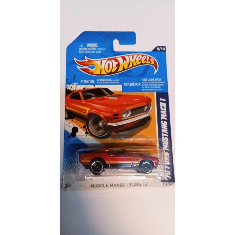 HOT WHHELS 70 FORD MUSTANG MACH 1 #8 -MUSCLE MANIA -FORD 12 #118 (V5421)