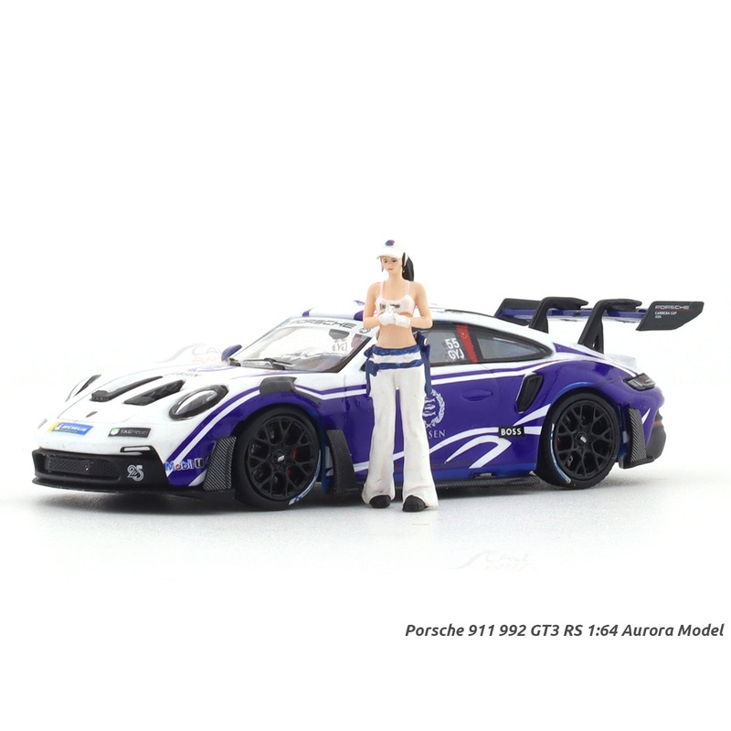Porsche 911 992 GT3 RS Jabsen with figure 1:64 Aurora Model diecast scale model car