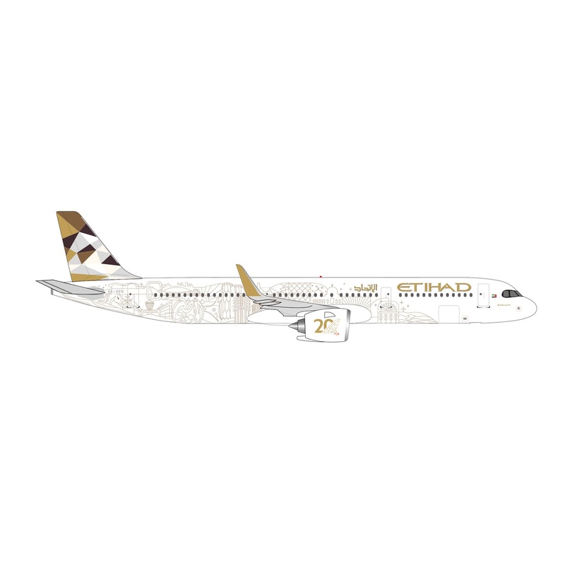 538473 | Herpa Wings 1:500 | Airbus A321neo Etihad Airways - 20th anniversary - A6-AEN