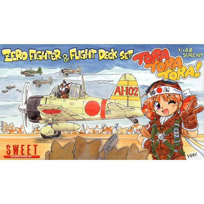 Sweet 1/144 Japanese A6M2 Zero Fighter & Flight Deck Set Tora Tora Tora SWT14110
