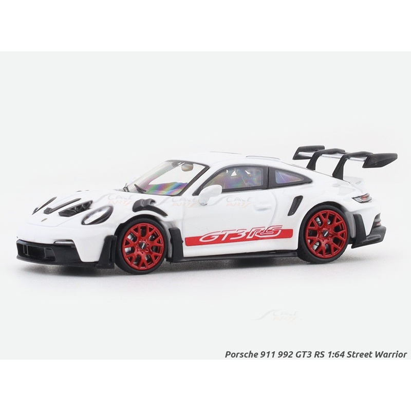 Porsche 911 992 GT3 RS White 1:64 Street Warrior diecast scale model car miniature collectible