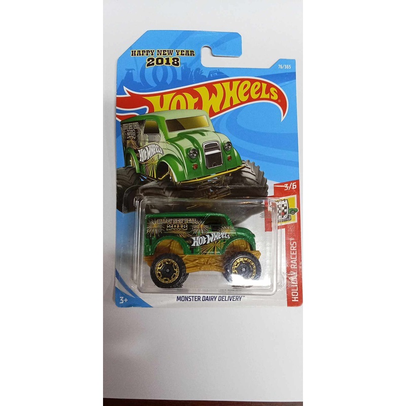 2018 Hot Wheels #76 New Year Holiday Racers 3/6 MONSTER DAIRY DELIVERY (FJW20)