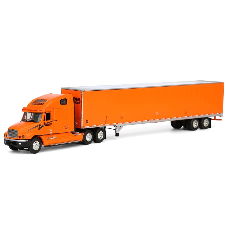 (B&D) 1/64 Freightliner Semi with 53' Schneider National Box Trailer - Damaged Item