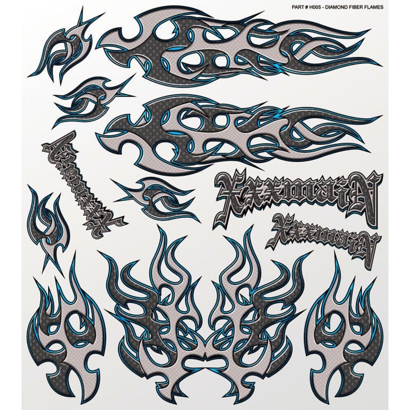 XXX Main Racing - Diamond Fiber Flames Large Decal
