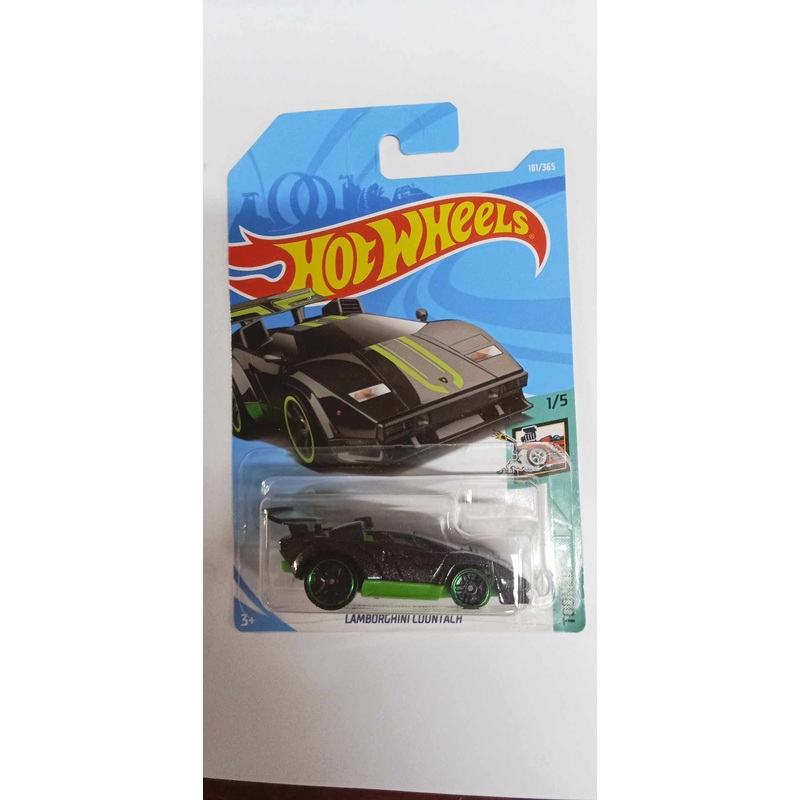 2018 Hot Wheels #181 Tooned 1/5 LAMBORGHINI COUNTACH (FJY44)