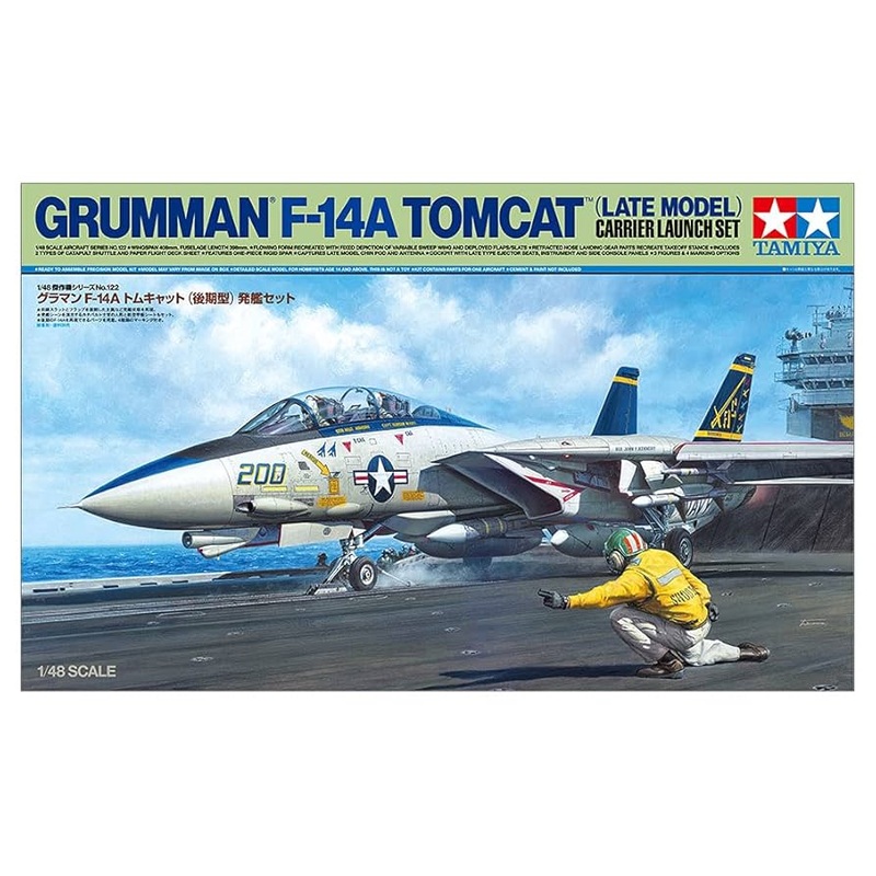 Tamiya 61122 1:48 Scale Grumman F-14A Tomcat Late Model Carrier Launch Set