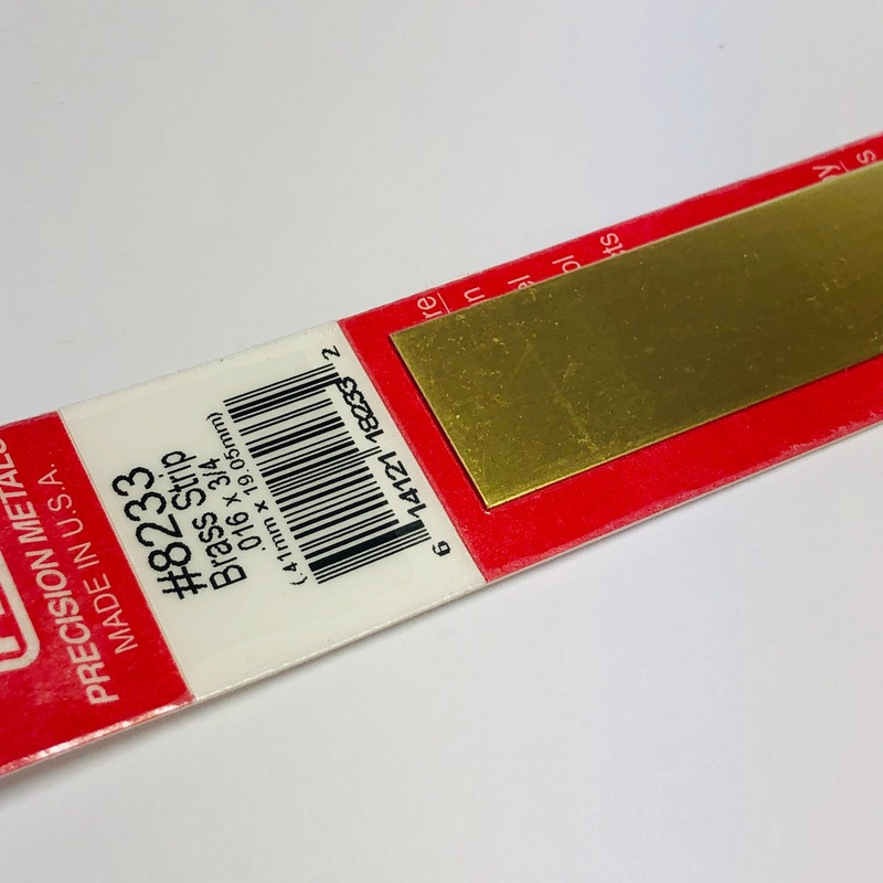 K&S 8233 Brass Strip 0.016" x 3/4" x 12"