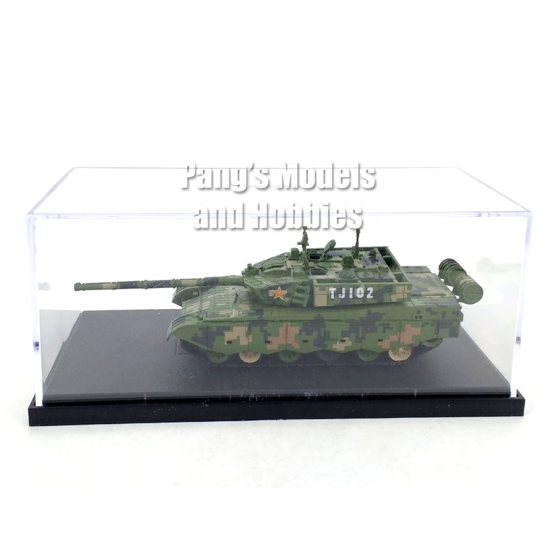 Type 99 99A ZTZ99 Chinese Army Tank Green Digital Camo with Display Case - 1/72 Scale Model by Panzerkampf