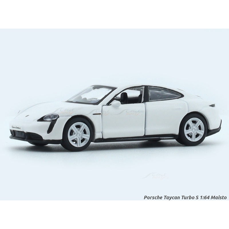 Porsche Taycan Turbo S white 1:64 Maisto licensed diecast scale model car