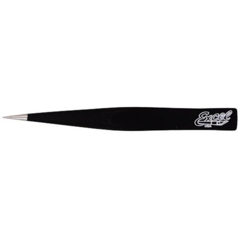 Excel 30422 Ultra Fine Point Tweezers Black "Stainless Steel"