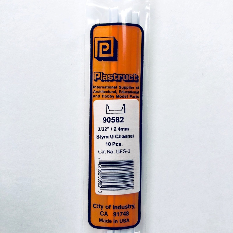 Plastruct 90582 Styrene Deep C Channel 3/32"x 10" (10)