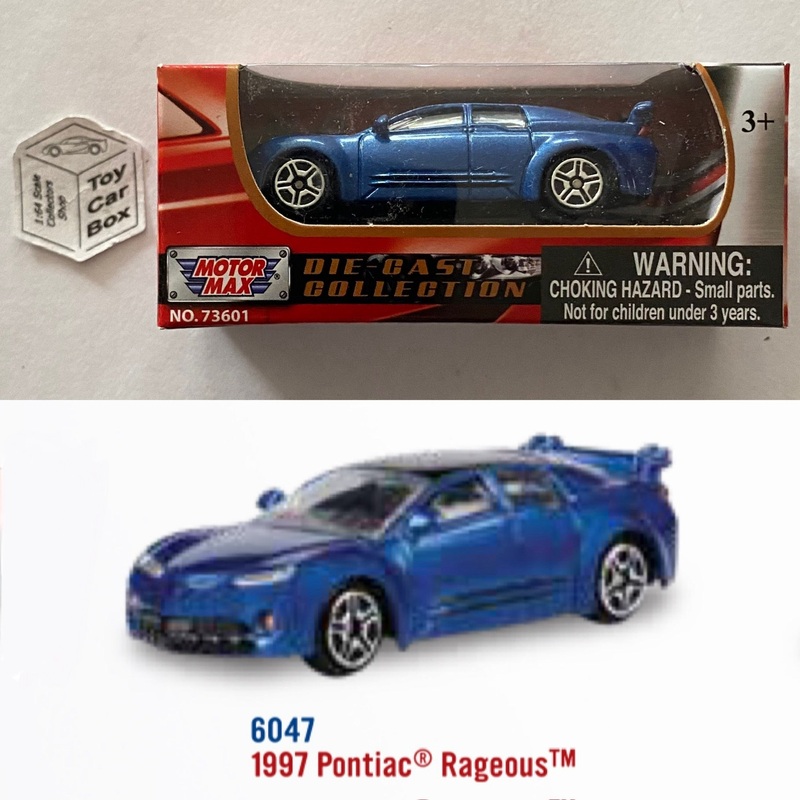 MOTORMAX - 1997 Pontiac Rageous (Blue - 3 Series / 1:64* - Boxed) B48g