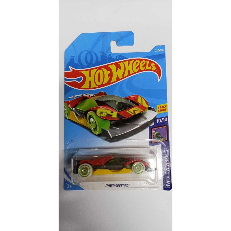 2018 Hot Wheels #220 Glow Wheels 10/10 CYBER SPEEDER (FJY83)