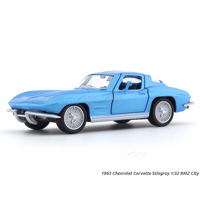 1963 Chevrolet Corvette Stingray blue 1:32 RMZ City pull back car scale model