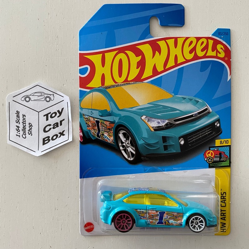 SALE - 2023 HOT WHEELS #83 - 08 Ford Focus (Green #8 HW Art Cars - Long Card) B00