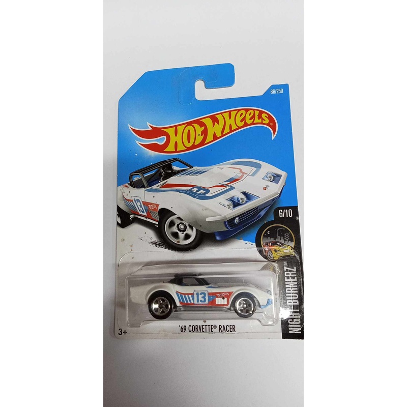 2016 Hot Wheels #86 Night Burnerz 6/10 '69 CORVETTE RACER (DWH81)