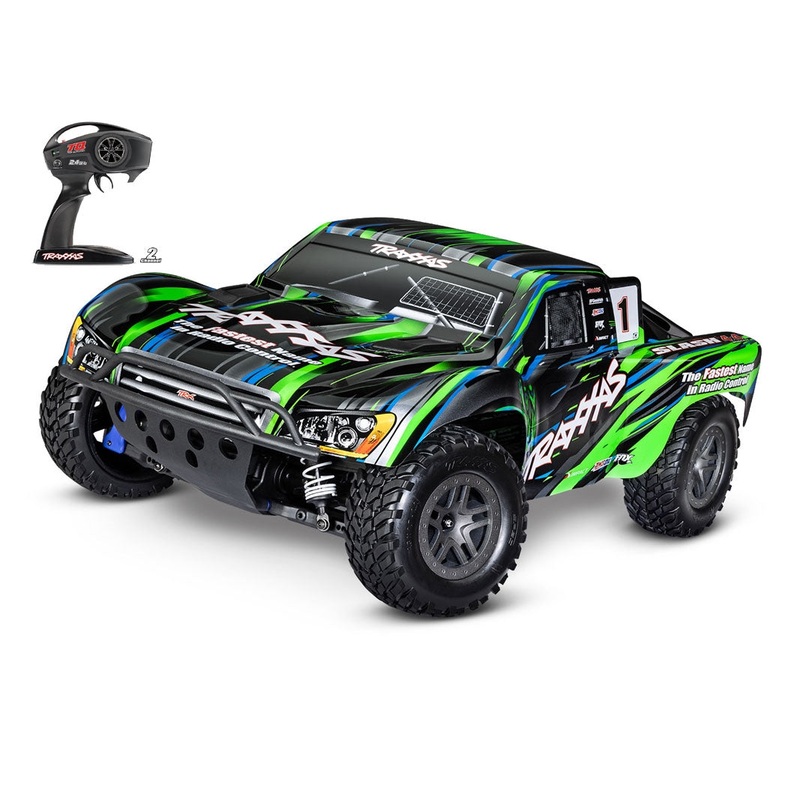 TRAXXAS SLASH 1/10 4X4 BL-2S BRUSHLESS SHORT COURSE TRUCK RTR-GREEN - TRA68154-4 GREEN