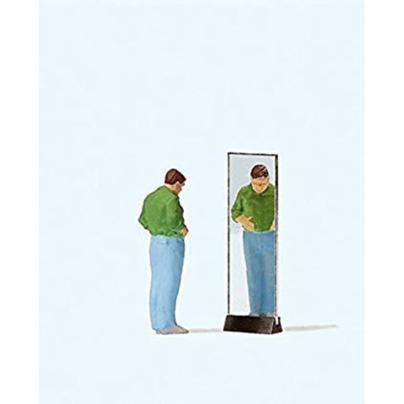 Preiser 1/87 HO Man Trying On Pants in front of mirror 28161