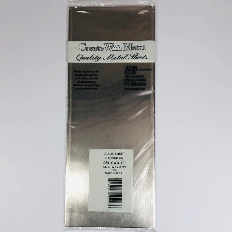 K&S 257 Aluminum Sheet 0.064"x 4" x 10"